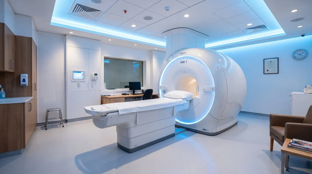 MRI scanner in a modern imaging room